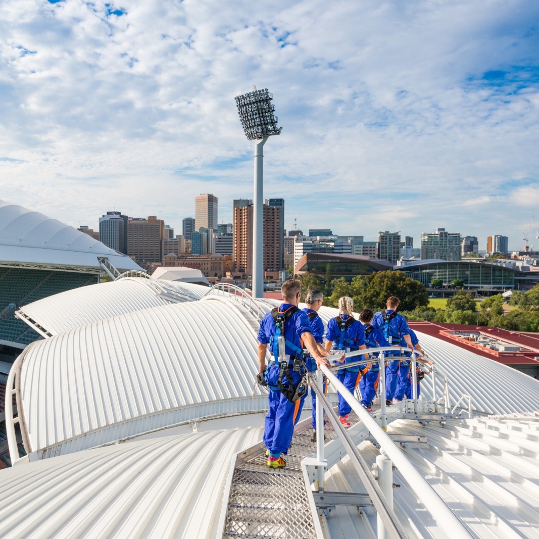 南澳大利亚州，阿德莱德，阿德莱德椭圆形体育场，RoofClimb © Che Chorley Photography 版权所有