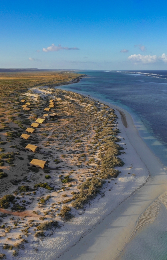 西澳大利亚州萨尔萨利斯的豪华露营帐篷鸟瞰图 © Luxury Lodges of Australia
