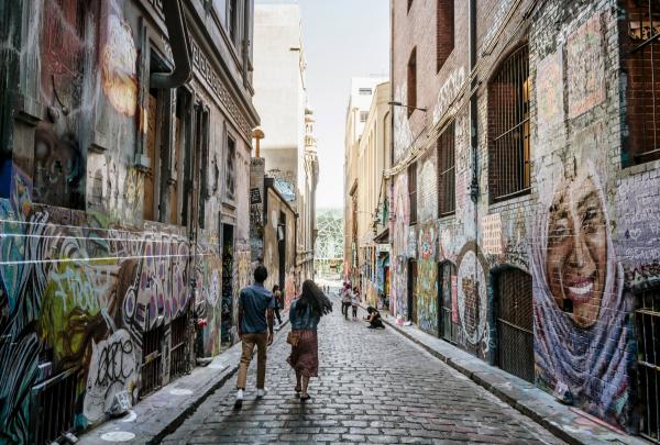 维多利亚州,墨尔本,霍西尔巷道 © 维多利亚州旅游局版权所有 维多利亚州,墨尔本,霍西尔巷道 © 维多利亚州旅游局版权所有