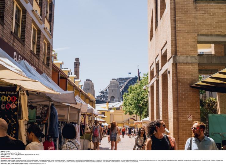 新南威尔士州，悉尼，岩石区市场 © 新南威尔士州旅游局版权所有