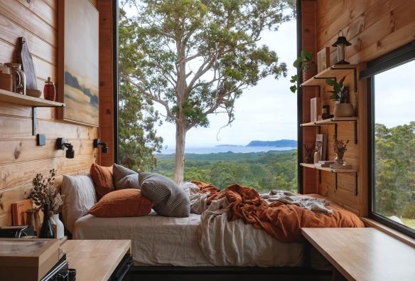 西澳大利亚州，登马克，Heyscapes Cabin 度假屋，卧室 © Rachel Claire 版权所有